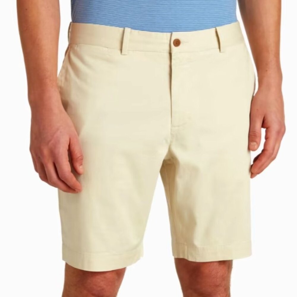 Men's Flat Front Chino Shorts - Cream